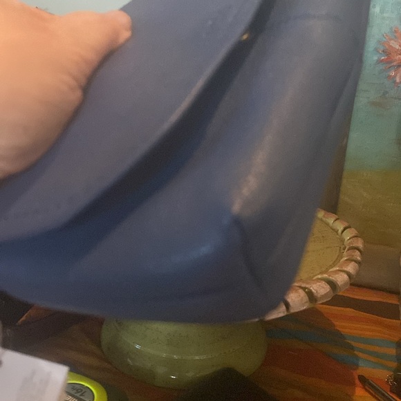 NWTO Coach Park Denim Blue Leather Large Flap Wristlet - Picture 10 of 12